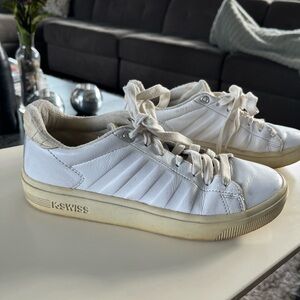 K-Swiss Women's White and Cream Sneakers